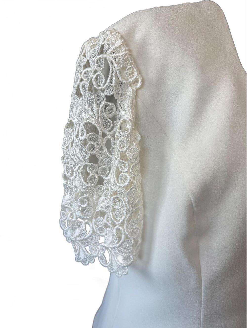 Vintage Karen Miller New York 3-Pc Lace Set Off White Skirt Blazer & Top Size 8 - Picture 5 of 14